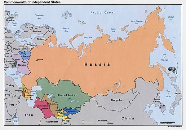 Commonwealth of Independent States, Map 1994